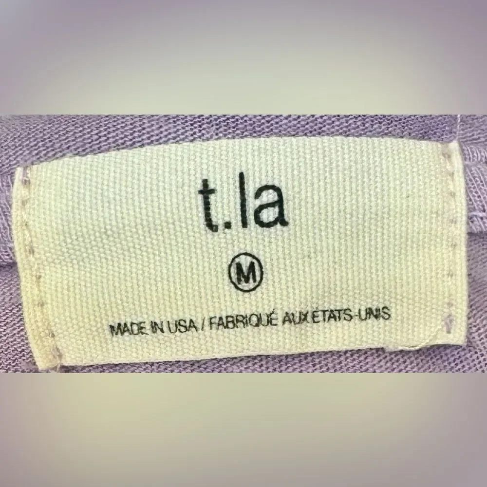 T. La Anthropologie Short Sleeve Purple Flowy Classic V-Neck Pocket Tee. Medium. - Picture 6 of 7